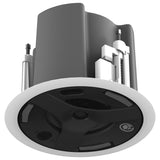 Atlas Sound FAP43T-W | 4.5 Inch Coaxial In-Ceiling Speaker with 32-Watt 70V/100V Transformer, Ported Enclosure, and Safety First Mounting System