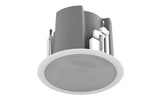 Atlas Sound FAP43T-W | 4.5 Inch Coaxial In-Ceiling Speaker with 32-Watt 70V/100V Transformer, Ported Enclosure, and Safety First Mounting System