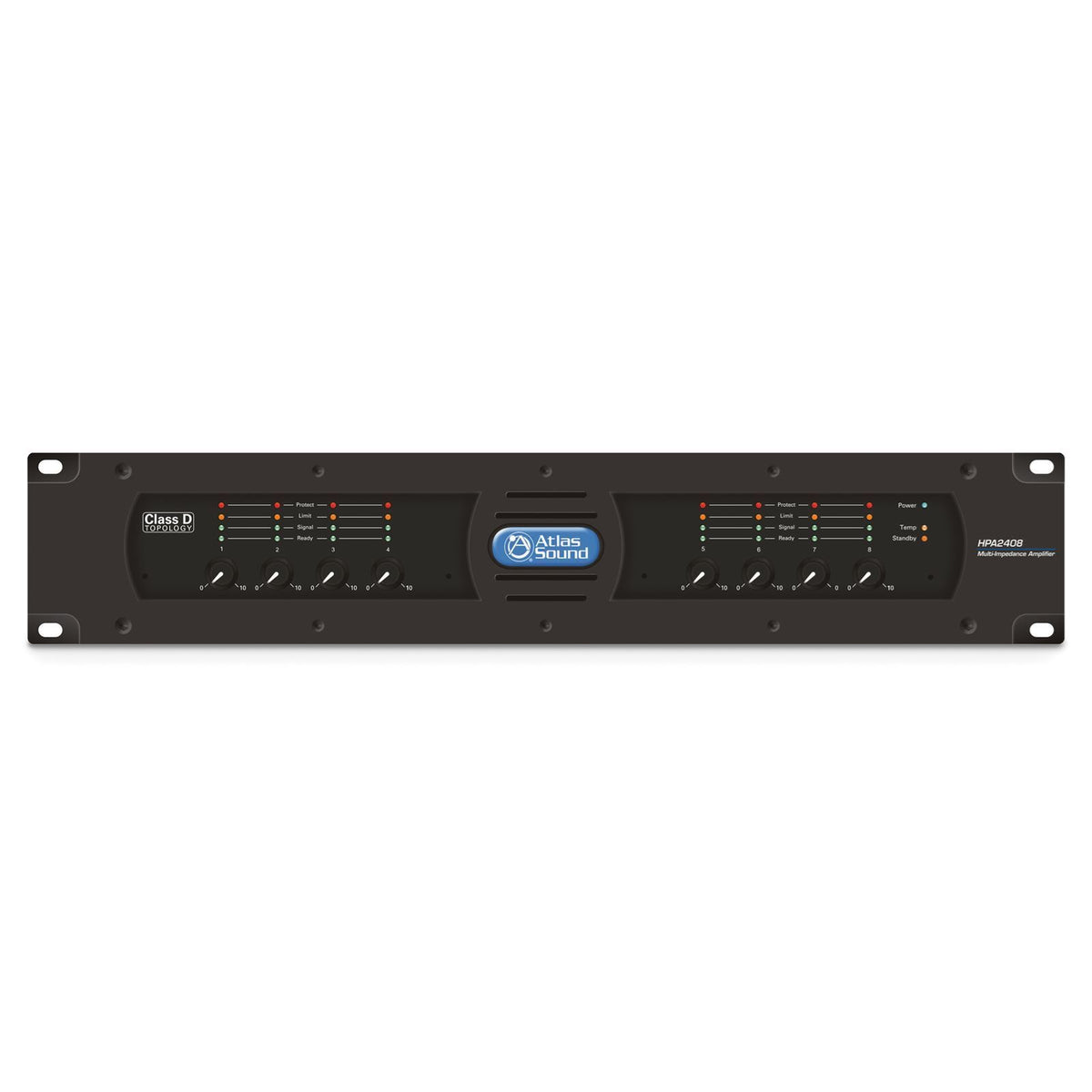 Atlas Sound HPA2408 | Eight-Channel, 2400-Watt Commercial Amplifier