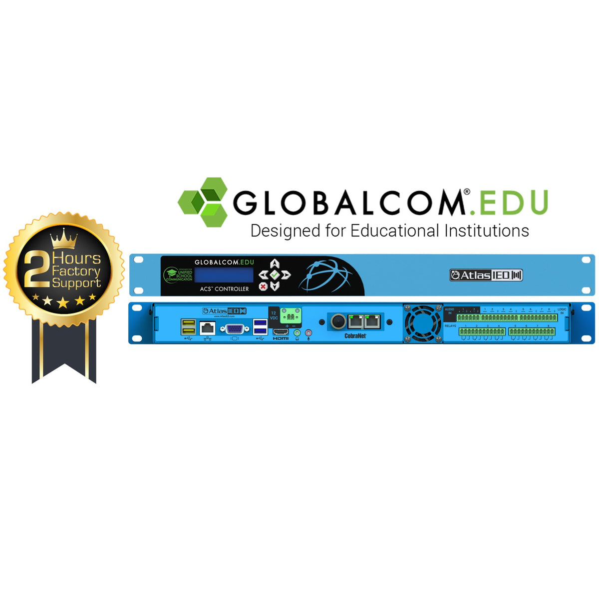 Atlas Sound IP108-EDU-CS | GLOBALCOM EDU IP108-EDU-CS Announcement Control System with 8 CobraNet Message Channels