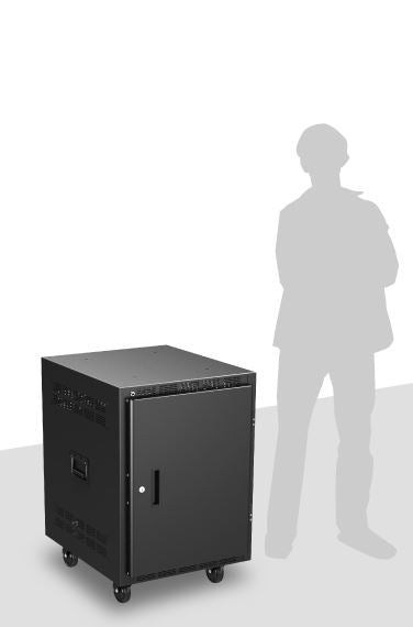 Atlas Sound RX14-25SFD | 25 inch Deep, 14RU Mobile Equipment Rack Includes: Casters, Side Handles, and Solid Doors