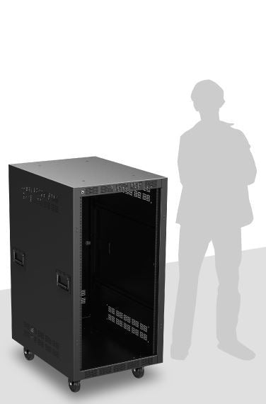 Atlas Sound RX21-30 | 30 inch Deep, 21RU Mobile Equipment Rack Includes: Casters, and Side Handles