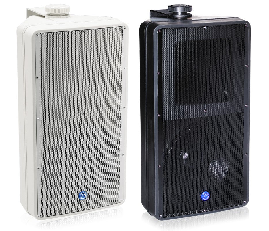 Atlas Sound SM82TUC-WH | 8 Inch 2-Way All Weather Speaker with 60-Watt 70V/100V Transformer in Black or White (UL Certified)