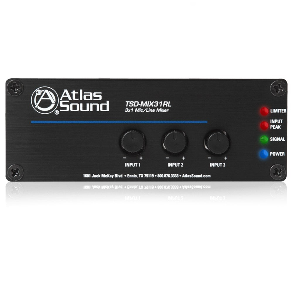 Atlas Sound TSD-MIX31RL | 3 x 1 Mic/Line Mixer