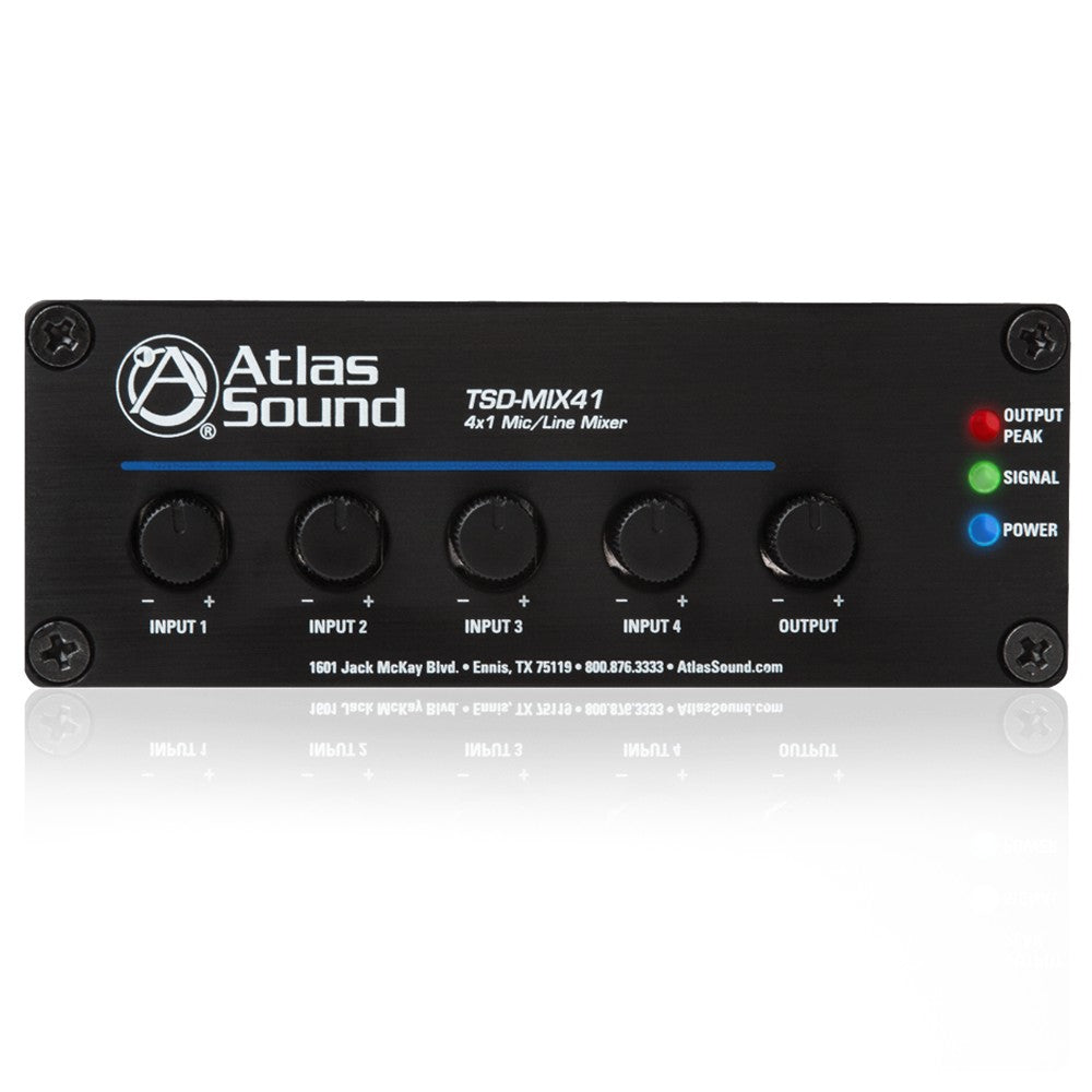 Atlas Sound TSD-MIX41 | 4 x 1 Mic/Line Mixer