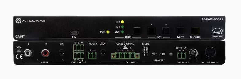 Atlona Technologies AT-GAIN-M50-LZ | Gain 50W Mixer Amplifier