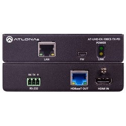 Atlona Technologies AT-UHD-EX-100CE-TX-PD | 4K/UHD Remote Powered HDMI Over 100 M HDBaseT Transmitter with Ethernet, Control, and PoE