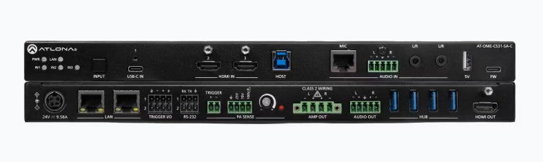Atlona Technologies ATOMECS31SAC | Omega 3x1 Switcher Mixer Amplifier with USB-C