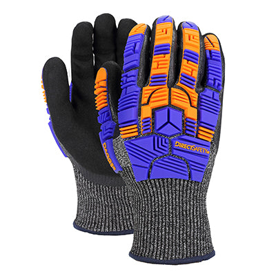 Azusa Safety 870108/CSBWG8XL | Direct Safety Dagger X6 TPR Impact Cut-Resistant Gloves Sandy Nitrile, Gray, X-Large
