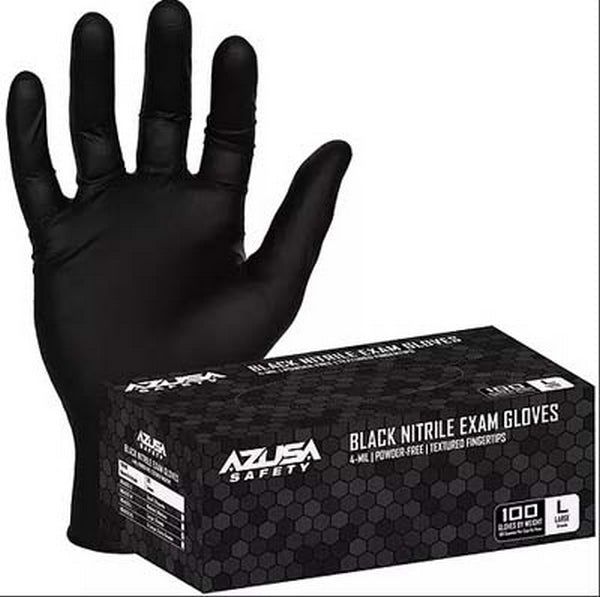 Azusa Safety ND4020S | Premium Black Nitrile Exam Gloves 4 Mil, Small