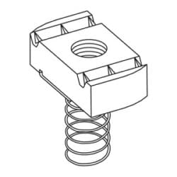 B-Line N228ZN | Spring Nut, 3/8"-16 Thread, 3/8" Nut, Fits Channel Sizes B22, B24, B26, B33