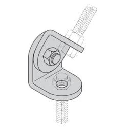B-Line SB310BKYZ | 5/8" Threaded Rod Angled Bracket Kit, Includes Two Brackets And Hardware.