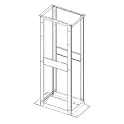 B-Line SB8361908436FB | 4-Post Server Rack, 84"Hx20.31"Wx36"D, Square Punched Rails, 1000Lb Capacity, Flat Black