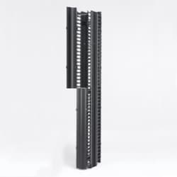 B-Line SB86086D084FB | Rcm+ Vertical Cable Manager With Door, High Density, Double Sided, 84"Hx6"Wx18.625"D, Flat Black