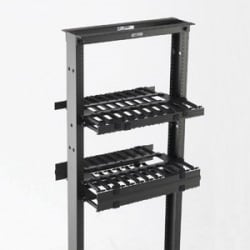B-Line SB87019D2FB | Rcm+ Horizontal Cable Manager With Cover, Double Sided, 2Ruhx19"Wx15"D, Flat Black