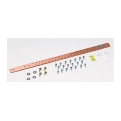 B-Line SBHB119K | Rack Ground Bar Kit, 19-3/8" Length X 19" Width, Copper Bar, Includes (1) Horizontal Ground Bar, (2) Insulator, (4) Screw And Flat Washer, (20) Screw, (2) Ground Label