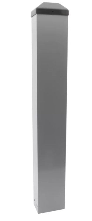 BEA Inc 10BOLLARDSLVW OH | 4 ft Bollard for 6" Round or 4.75" Square Push Plates (Silver)