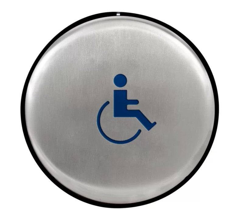 BEA Inc 10EMR475L | 4.75" Round Push to Open Panther Plate (Accessibility Logo Only)