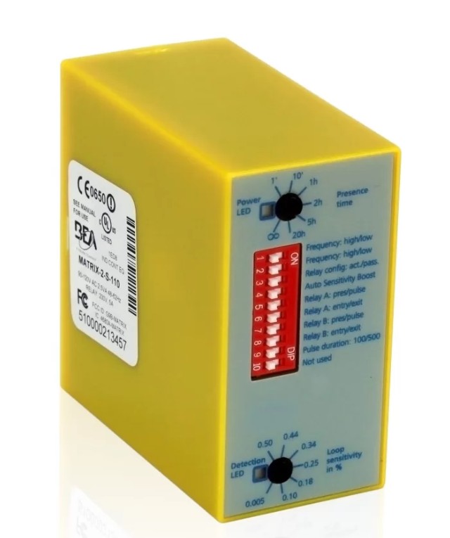 BEA Inc 10MATRIXIIS1224 | 12-24V Single-Loop Matrix II Detector with Yellow Housing
