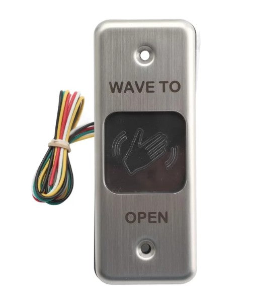 BEA Inc 10MS41-J | Touchless Magic "Wave to Open" Actuator Jamb Plate (Text & Hand Logo, Stainless Steel)
