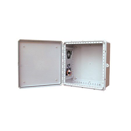 Mier Products, Inc. BW-242410-3PACE | NEMA Type 4 Outdoor 24 inch (W) x 24 inch (H) x 10 inch (D) Polycarbonate Electrical Enclosure - Gray - Solid Door with Locking 3-point Handle