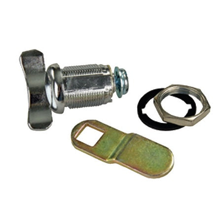 Mier Products, Inc. BW-THUMBLATCH | Indoor 1/4-turn winged Thumb-Latch Electrical Enclosure - Chrome Plate