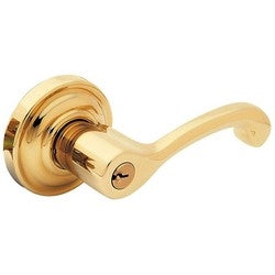 Baldwin 5245.003.FD | Door Lever, Classic, Full Dummy, Concealed, Solid Forged Brass, Polished Brass
