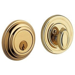 Baldwin 8231.003 | Door Deadbolt, Evolved Traditional, Adjustable, Single Cylinder, 2-1/8" Door Prep, Solid Forged Brass, Polished Brass
