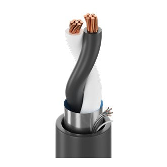 Belden 1032A 01010000 | Instrumentation 1 Pair #18 Stranded Bare Copper, PVC Insulation E1, OS, Black PVC Jacket, 300V PLTC ITC CMG