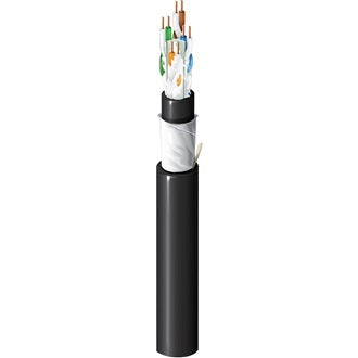 Belden 10GXM13010A1000 | 23-4P UTP Plenum Solid BC Cat6A 0.23" Small Diameter 500 MHZ, Black Reel-in-box
