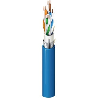 Belden 10GXM13D15A1000 | 23-4P UTP Plenum Solid BC Cat6A 0.23" Small Diameter 500 MHZ, Blue Reel-in-box