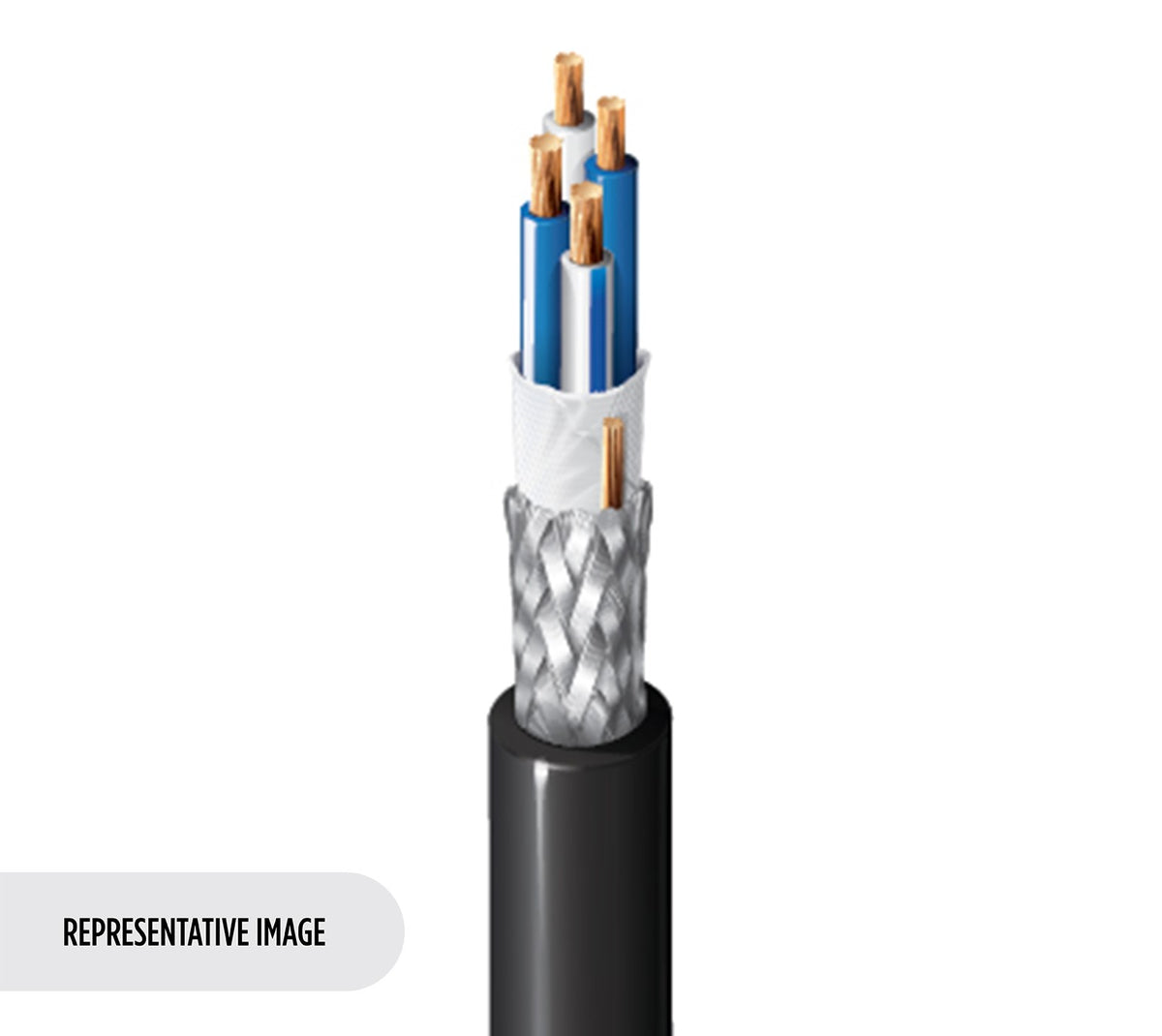 Belden 1172A G7Y1000 | Microphone Cable, Star Quad, 4 Conductor #26 Stranded BC, 95% TC French Braid, PVC Jacket, Flexible