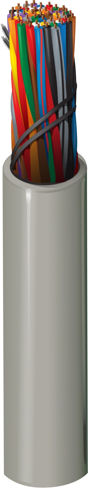 Belden 1232A1 0081000 | 24-25P Utp-CMR Sol BC Cat3, Po/PVC Gray 1000Ft Rlx, Nonbonded-Pair