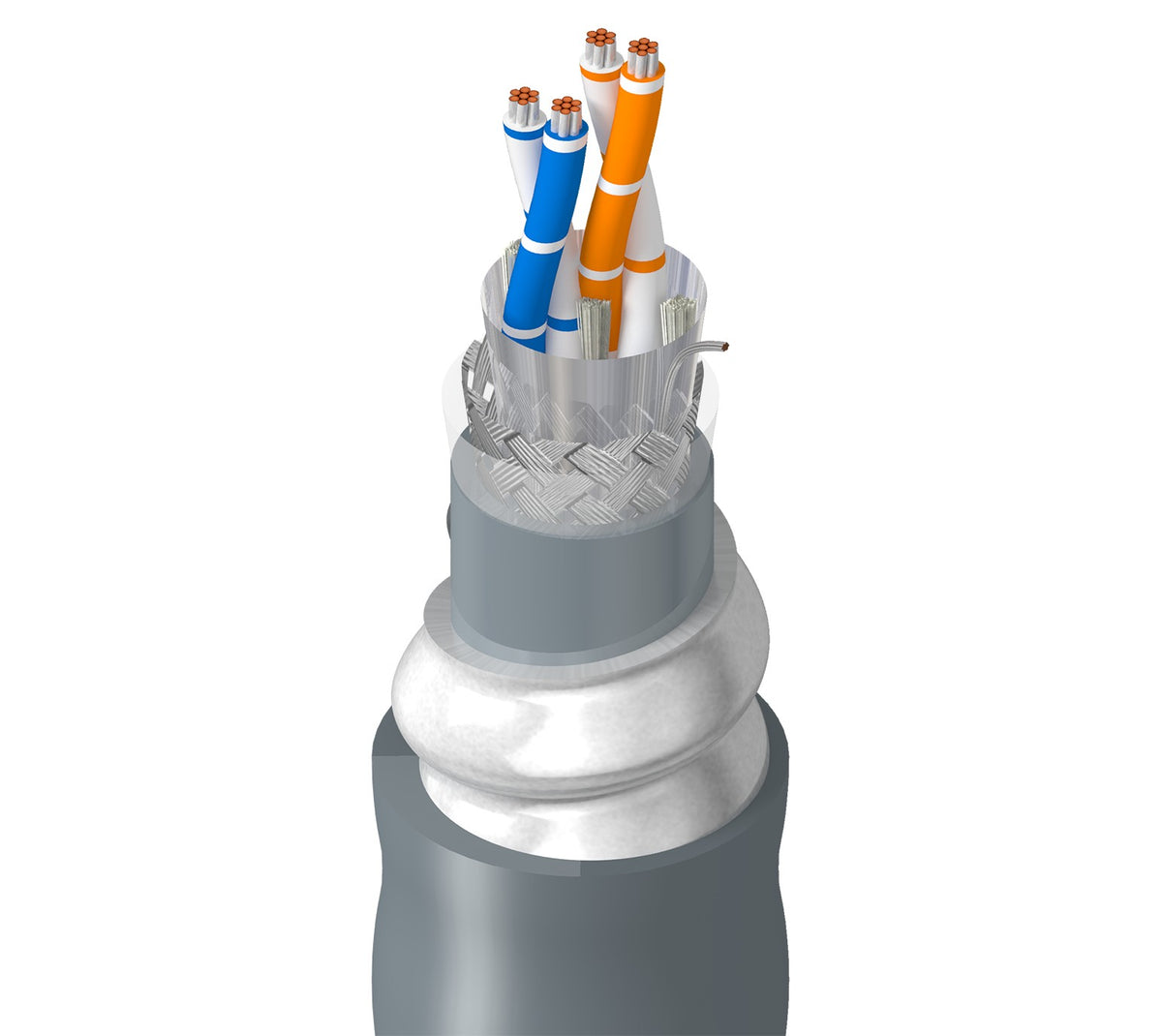 Belden 129842 | RS485, 2 Pr #24 Stranded TC, PE Ins, OS+TC Brd, PVC Jacket, AIA Armor, PVC Jacket