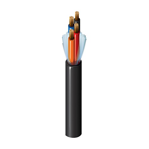 Belden 28600A | TC VN/PVC, 6 C #18 Stranded BC, PVC-NYL Ins E2, Black PVC Jacket