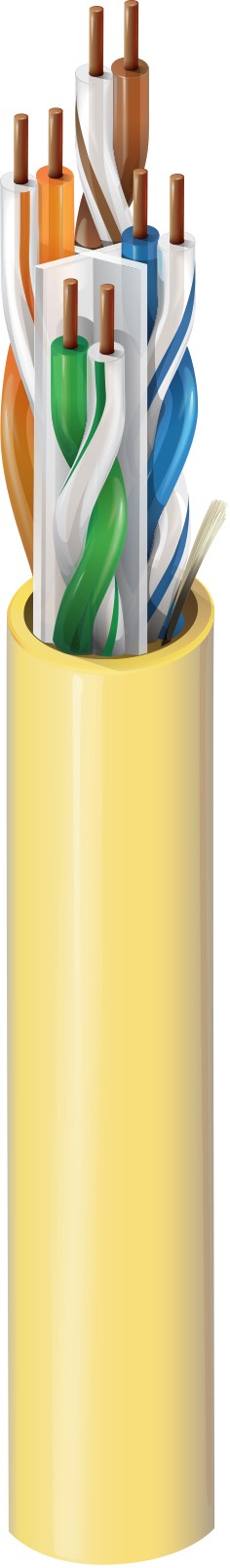 Belden 3633 004A1000 | Multi-Conductor - Enhanced Category 6 Bonded-Pair Cable 4-Pair U/UTP CMP Reel-In-Box Yellow