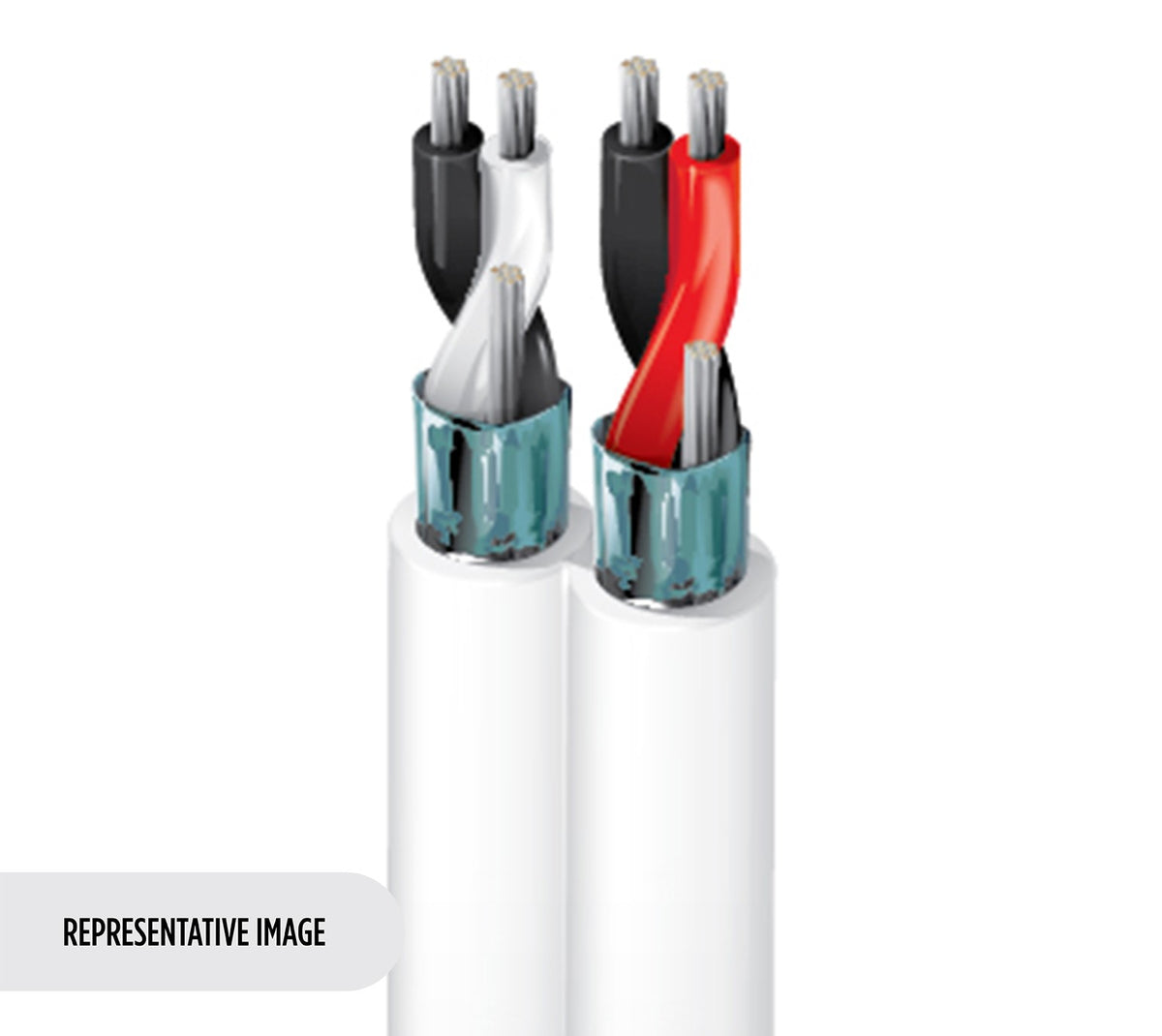 Belden 9451DP 0101001 | Line Level Audio Cable, 2 Parallel Pr #22 Stranded TC, O/A Foil, Flamarrest® Jacket, CMP