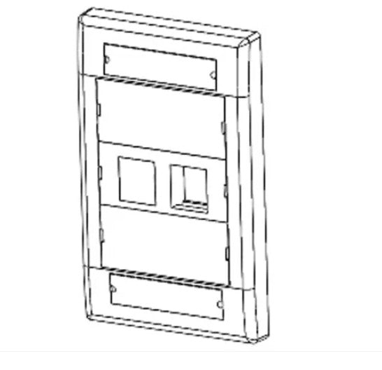Belden AX106619 | MediaFlex KeyConnect Faceplate Kit, Single-Gang, 2-Port, Flush Mount, Angular, White