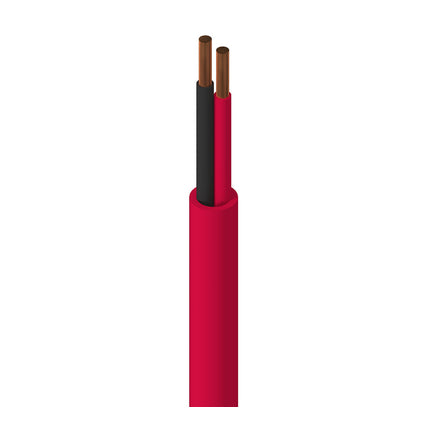 Belden 9580 0021000 | Electronic, 2 C #14 Sol BC, PVC Ins, Red PVC Jkt, FPLR