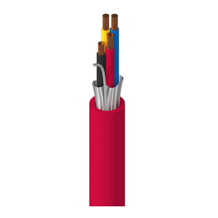 Belden 9578 0021000 | Electronic, 4 C #18 Sol BC, PVC Ins, OS, Red PVC Jkt, FPLR