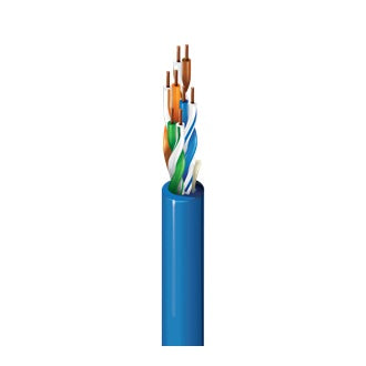 Belden D6UP 007U1000 | Category 6 Premise Horizontal Cable (250MHz), 4 Pair, 23 AWG Solid Bare Copper Conductors, U/UTP, Plenum-CMP