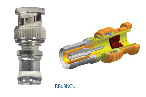 Belden DB6BNCU-25 | Connector, BNC, Male Plug, Universal, RG6, 75 Ohm, Brass, PC