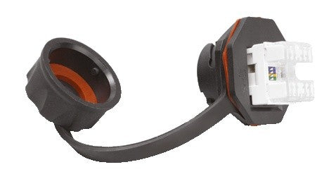 Belden E100601 010S1 | Copper Connector 1-Port Mod Jack Rj45 Utp Cat 6, Industrial IP67, Black
