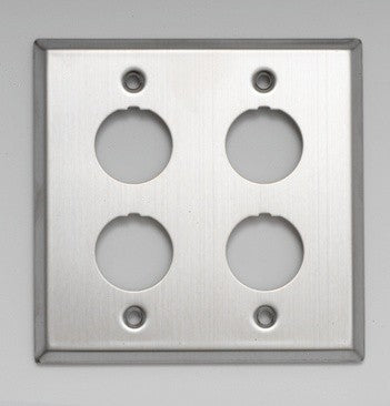 Belden E200004 000S1 | Data Tuff Industrial Faceplate4-Port, 2 Gang, Stainless Steel IP67 Installation