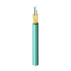 Belden FI4D002R9A | Fiber Cable, 2-Fiber OM4, Tight Buffer, Indoor, OFNR, Aqua/Black Jacket