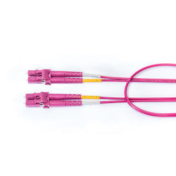 Belden FP4LDLD00M4R2XA | Fiberexpress Patch Cord, OM4, LC Duplex to LC Duplex, Riser, Duplex 2.0MM, A/B, Aqua, 0.4M