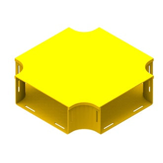 Belden FRCC4YL | Fiber Raceway Cross Connector, 220Mm X 220Mm, Solid Lid, Yellow, Single Pack