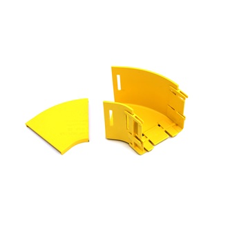 Belden FRCE1YL4H | Fiber Raceway Horizontal Elbow, 45 Degree, Solid Lid, Yellow, Single Pack