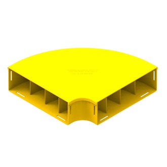 Belden FRCE5YL9H | Fiber Raceway Horizontal Elbow, 90 Degree, Solid Lid, Yellow, Single Pack
