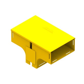 Belden FRCV4YLR | Fiber Raceway Vertical Tee, 220Mm X 100MM, Drop Off Retrofit, Solid Lid, Yellow